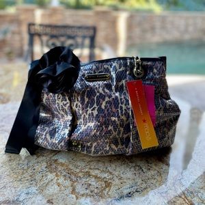 NWT Betsy Johnson Sequin leopard purse